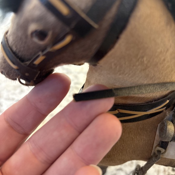 Vintage Model Horse Realistic Figure Real Hair Glass Eyes Saddle 10"‎ Tall - Picture 16 of 16